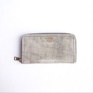 PRADA Distressed Leather Wallet